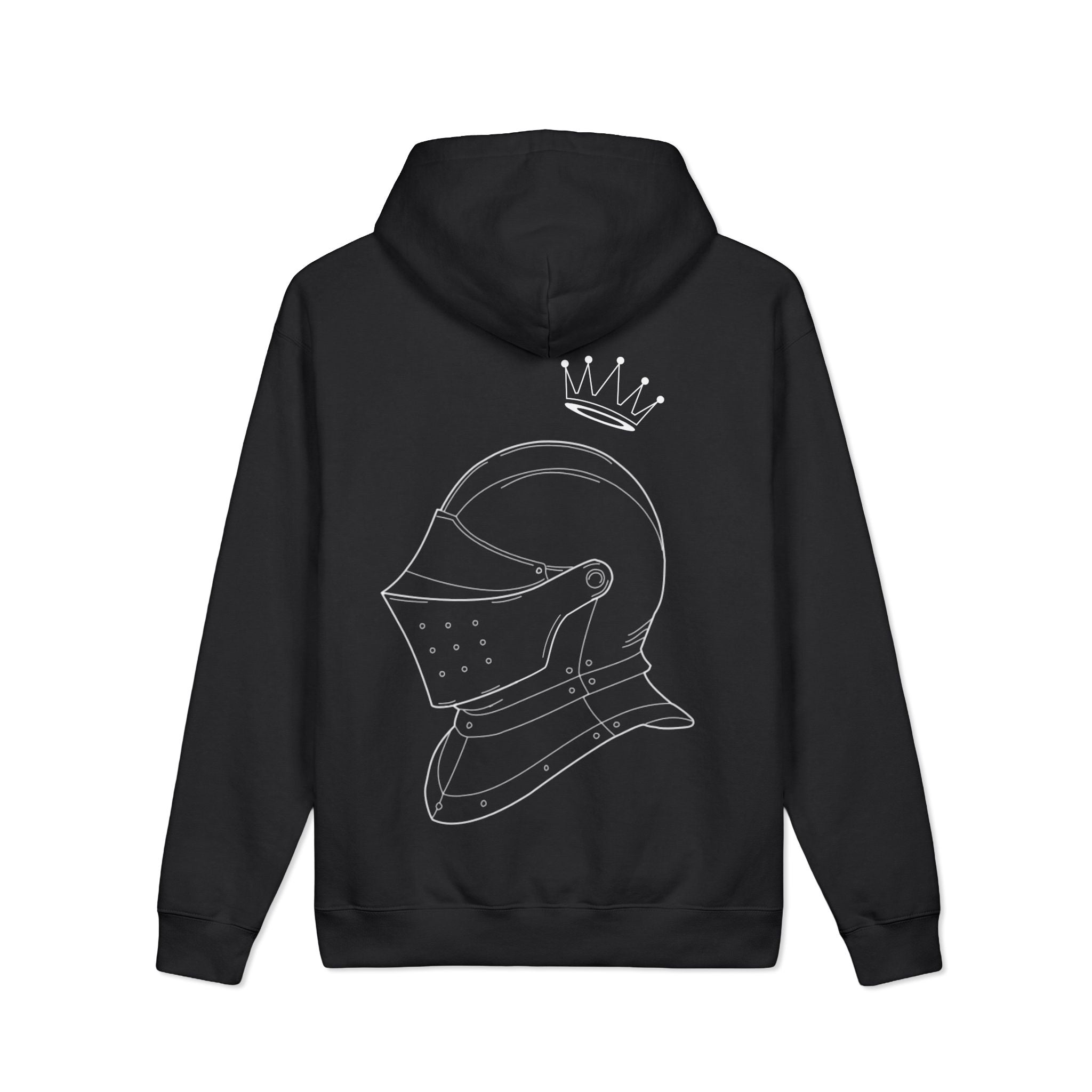 Warden One Valor Knight Helmet Hoodie — Minimalist Medieval Streetwear