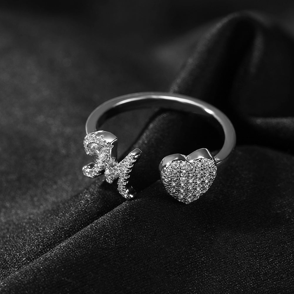 Cobra Heart-Letter Ring