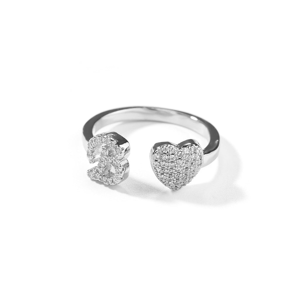 Cobra Heart-Letter Ring