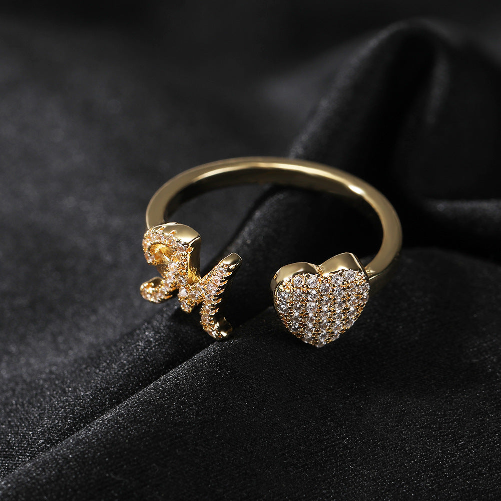 Cobra Heart-Letter Ring