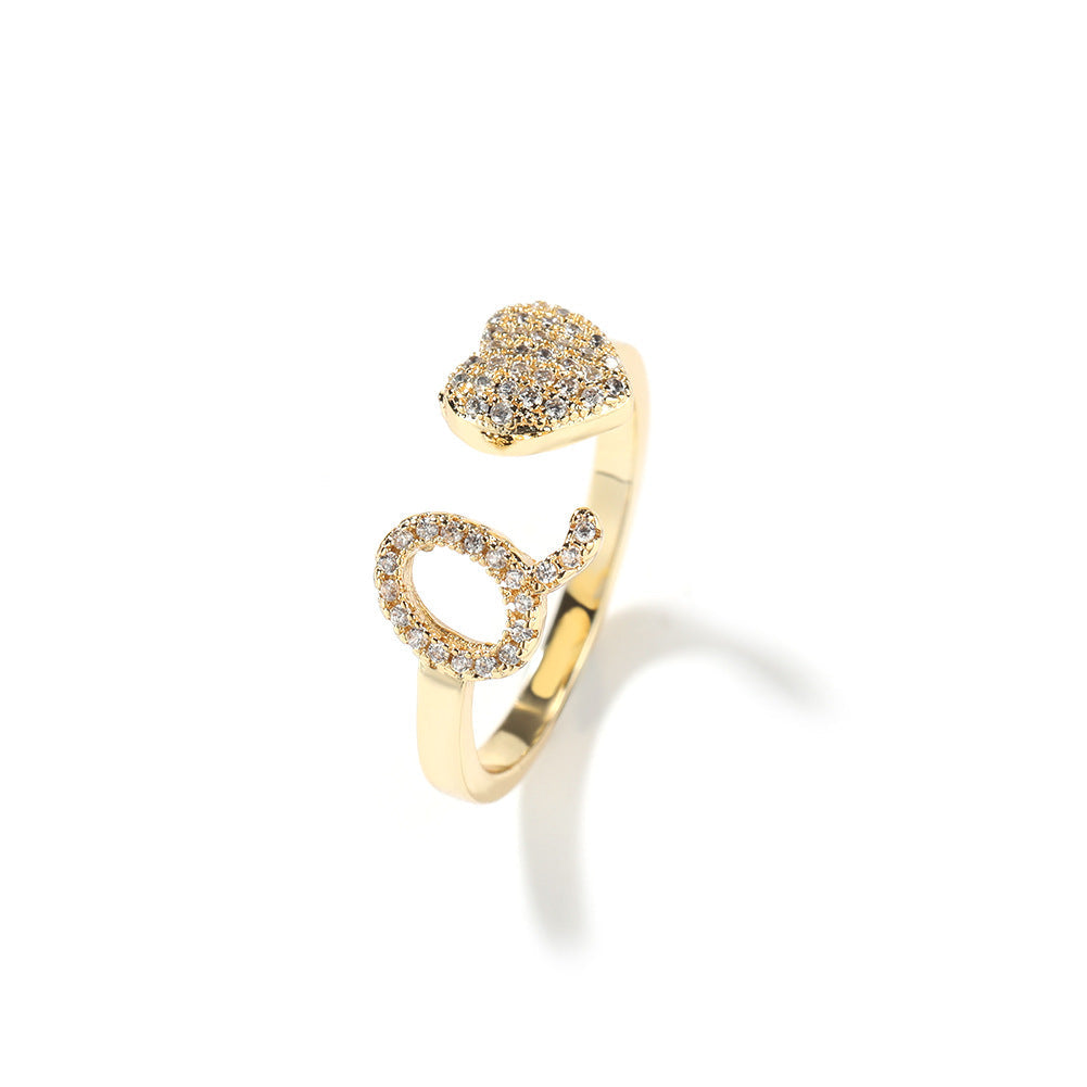 Cobra Heart-Letter Ring