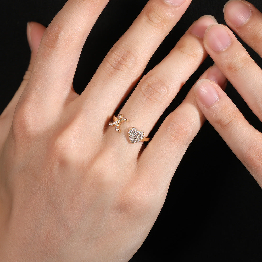 Cobra Heart-Letter Ring