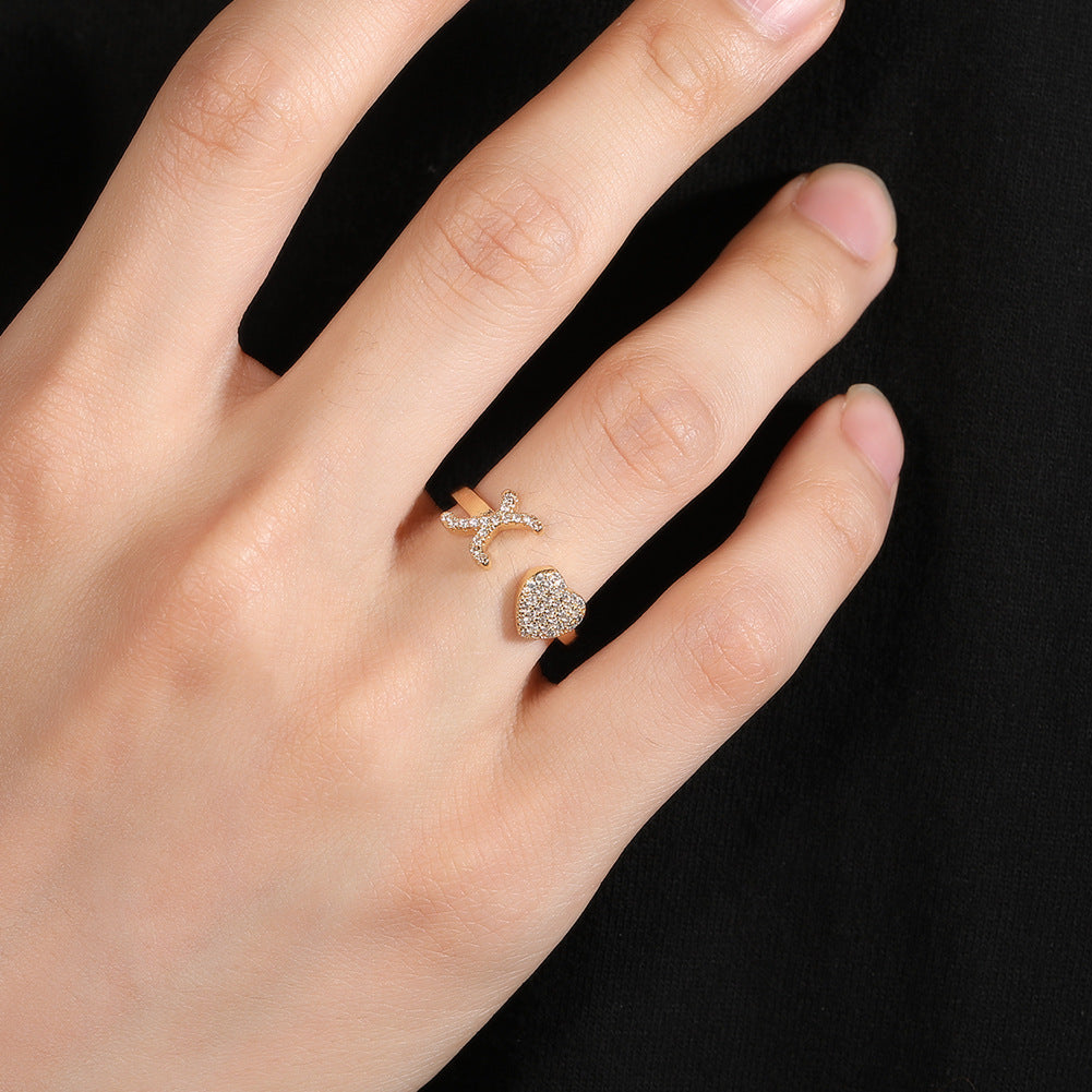 Cobra Heart-Letter Ring