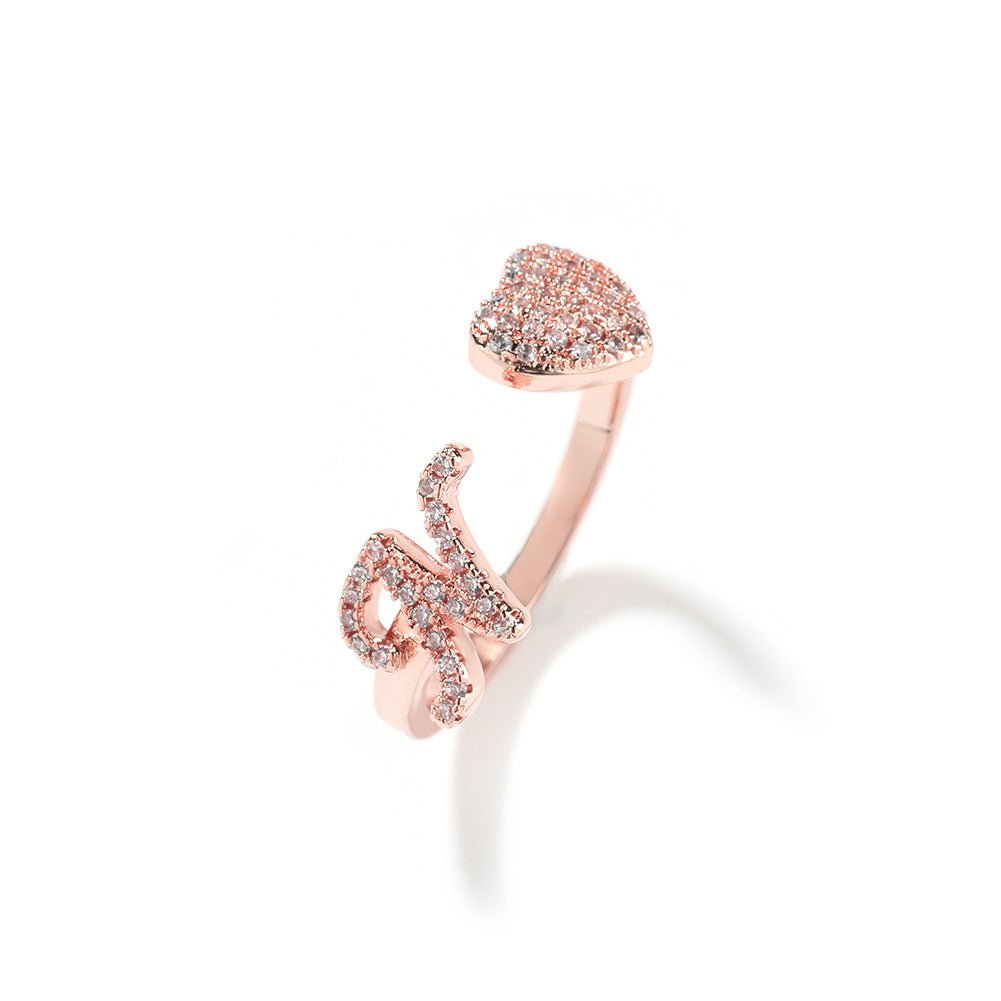 Cobra Heart-Letter Ring