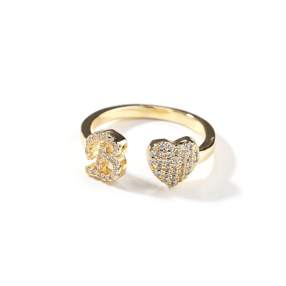 Cobra Heart-Letter Ring