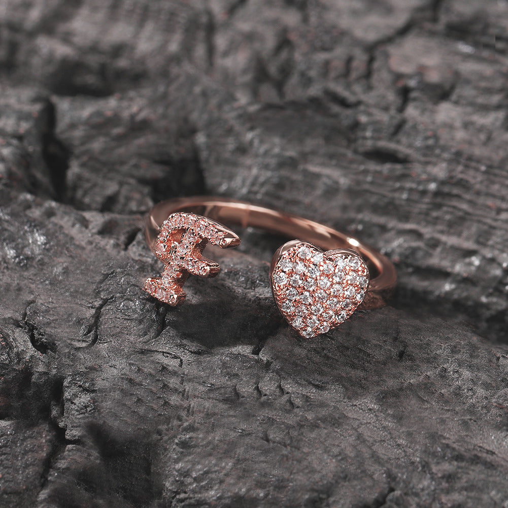 Cobra Heart-Letter Ring