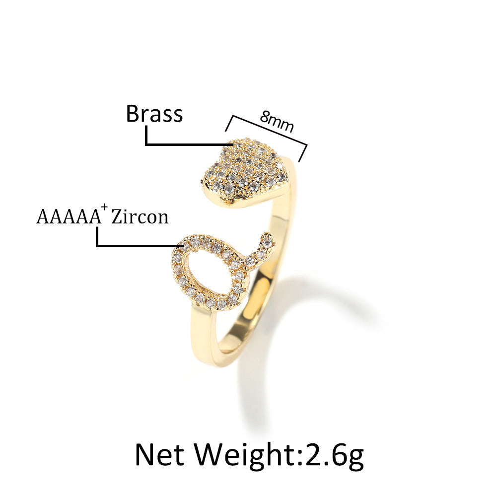 Cobra Heart-Letter Ring